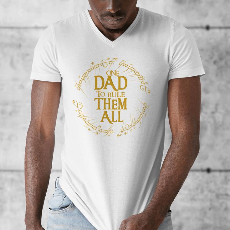 One Dad To Rule Them All Fantasy Nerd Dad Graphic Men's V-Neck T-Shirt