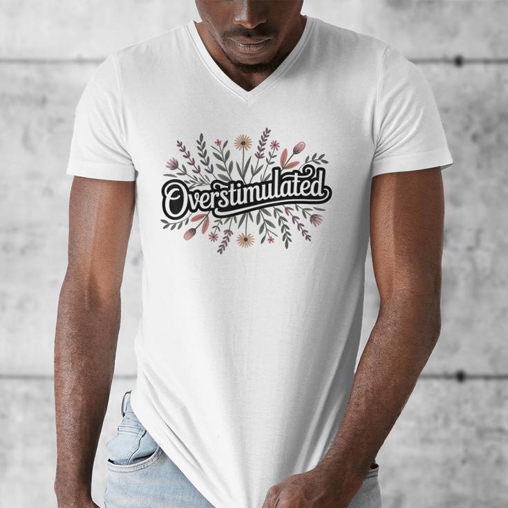Overstimulated – Introvert Floral Saying Men's V-Neck T-Shirt Overstimulated – Introvert Floral Saying Men's V-Neck T-Shirt