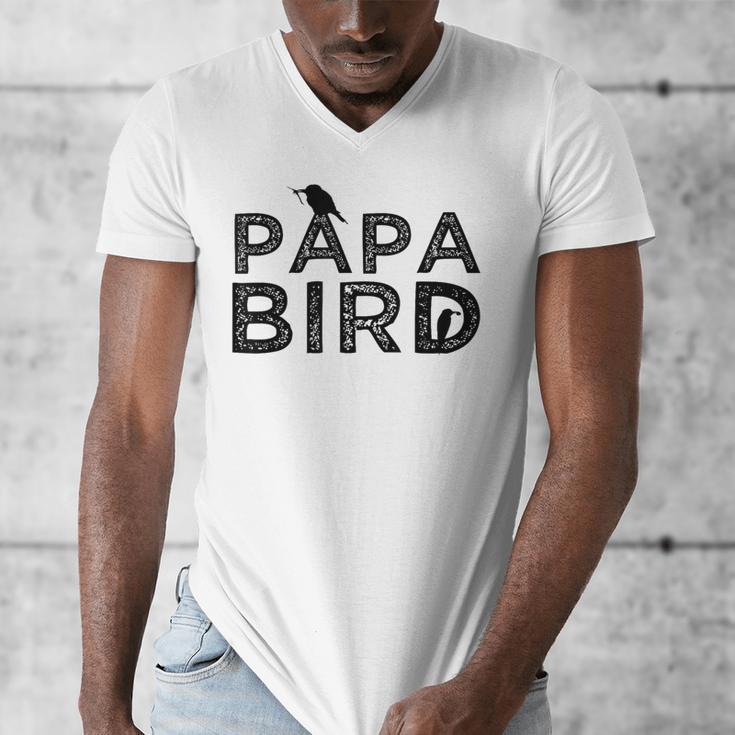Papa Bird Father Day Dad Birds Quote Saying Men's V-Neck T-Shirt