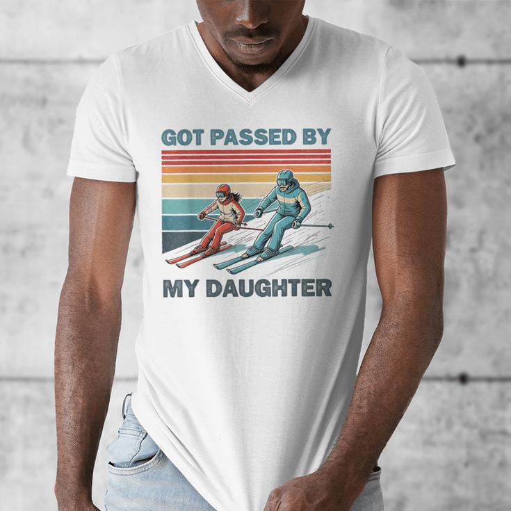 Got Passed By My Daughter Skiing Dad Men's V-Neck T-Shirt