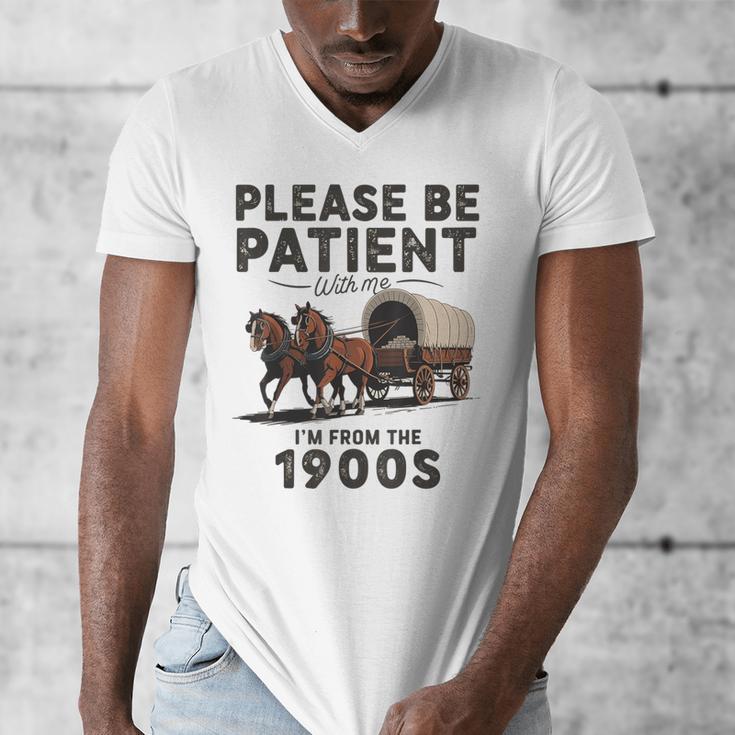 Be Patient With Me I'm From The 1900s Horse-Drawn Wagon Men's V-Neck T-Shirt