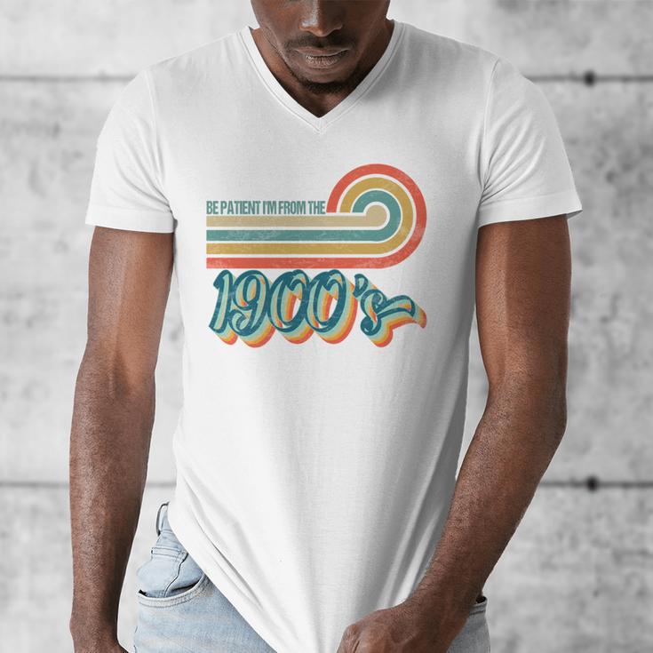 BE PATIENT I'M FROM THE 1900s RETRO SUNSET VINTAGE 90s Men's V-Neck T-Shirt BE PATIENT I'M FROM THE 1900s RETRO SUNSET VINTAGE 90s Men's V-Neck T-Shirt