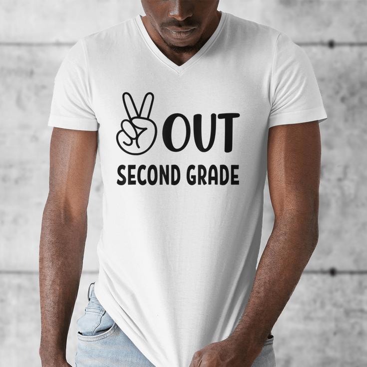Peace Out Second Grade Last Day Of School Graduation Kids Men's V-Neck T-Shirt