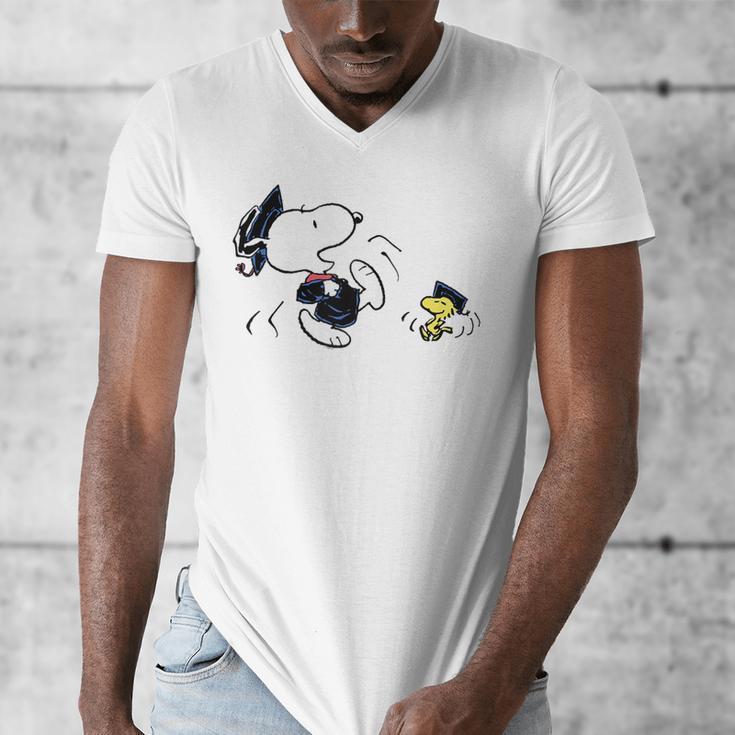 Peanuts Graduation Squad Snoopy Woodstock Raglan Baseball Tee Men's V-Neck T-Shirt