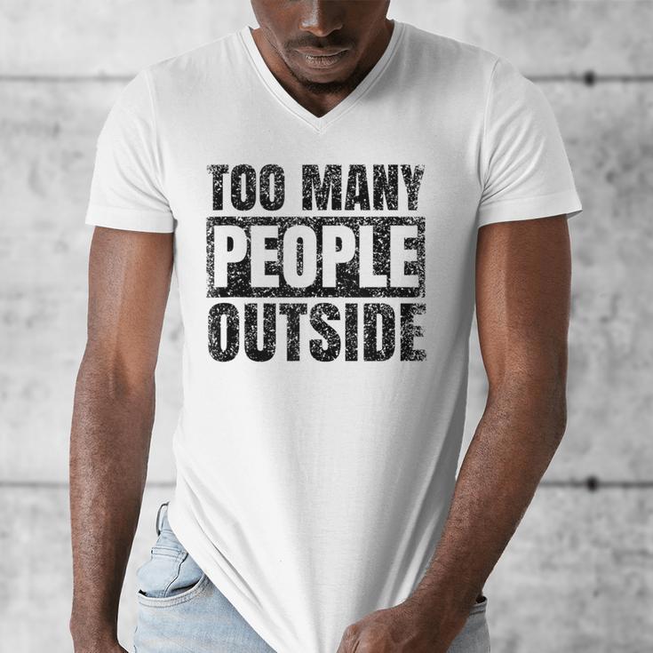 Too Many People Outside Introvert Introverted Shy Shyness Men's V-Neck T-Shirt