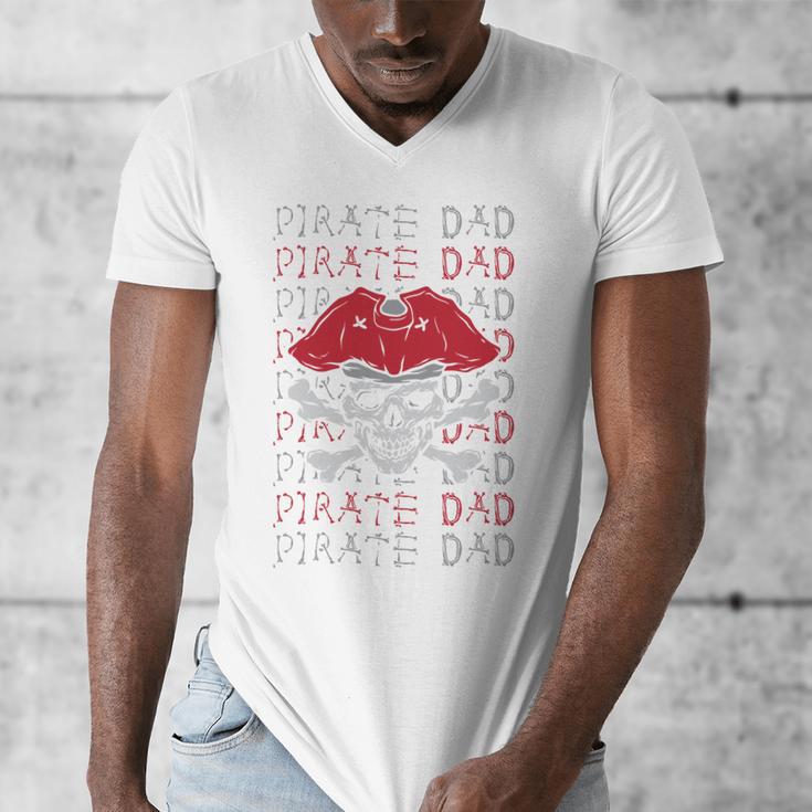 Pirate Dad Skull And Crossbones Tampa Gasparilla Captain Men's V-Neck T-Shirt Pirate Dad Skull And Crossbones Tampa Gasparilla Captain Men's V-Neck T-Shirt