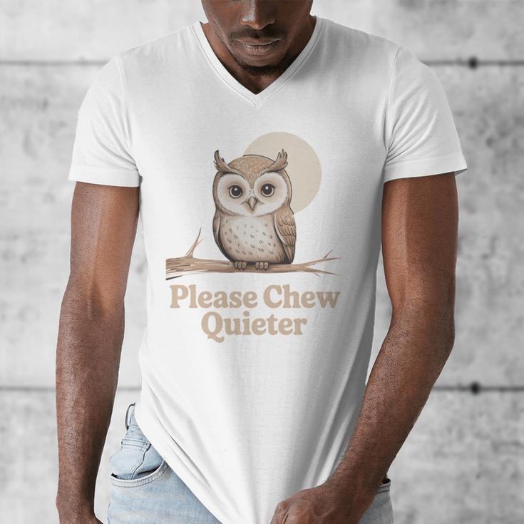 Please Chew Quieter Introvert Christmas Bird Lover Men's V-Neck T-Shirt Please Chew Quieter Introvert Christmas Bird Lover Men's V-Neck T-Shirt