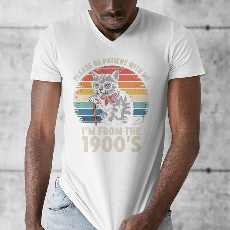 Please Be Patient With Me I'm From The 1900s Cat Premium Men's V-Neck T-Shirt