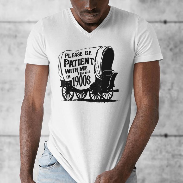 Please Be Patient With Me I'm From The 1900s Covered Wagon Men's V-Neck T-Shirt