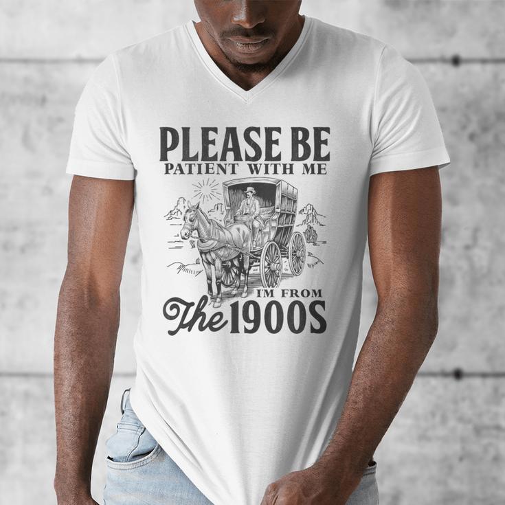 Please Be Patient I'm From The 1900s Horse Drawn Wagon Gifts Men's V-Neck T-Shirt