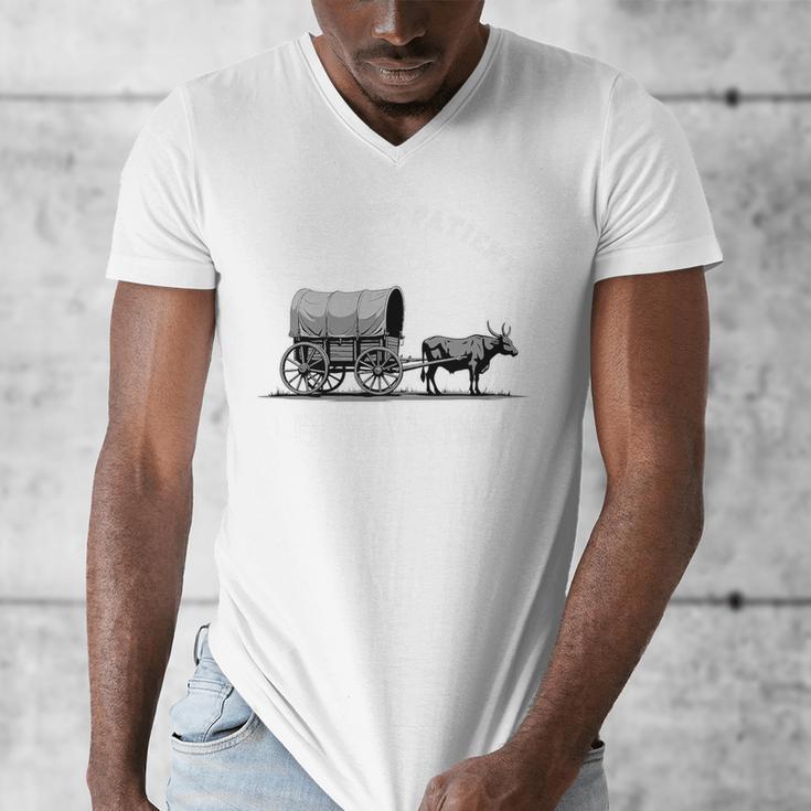 Please Be Patient I'm From The 1900s Oxen And Wagon Premium Men's V-Neck T-Shirt