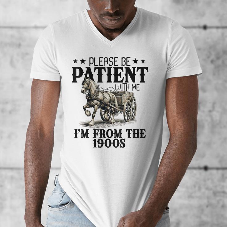 Please Patient I'm From The 1900s Quote Vintage Horse Men's V-Neck T-Shirt Please Patient I'm From The 1900s Quote Vintage Horse Men's V-Neck T-Shirt