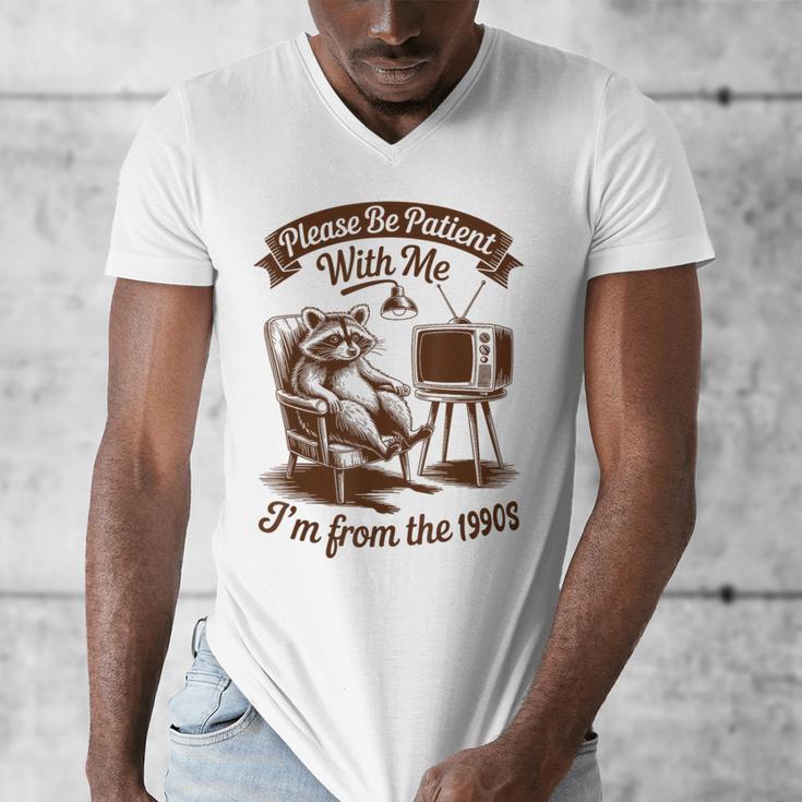 Please Be Patient With Me I'm From The 1900s Raccoon Vintage Men's V-Neck T-Shirt