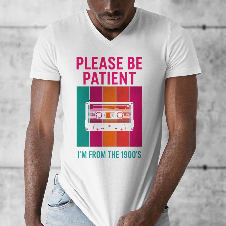 Please Be Patient I'm From The 1900s Retro Cassette Tape Premium Tri-Blend Men's V-Neck T-Shirt Please Be Patient I'm From The 1900s Retro Cassette Tape Premium Tri-Blend Men's V-Neck T-Shirt