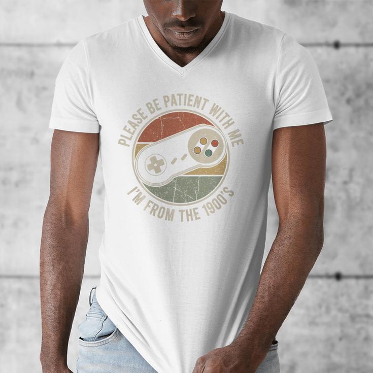 Please Be Patient With Me I'm From The 1900s Retro Gamer Premium Tri-Blend Men's V-Neck T-Shirt