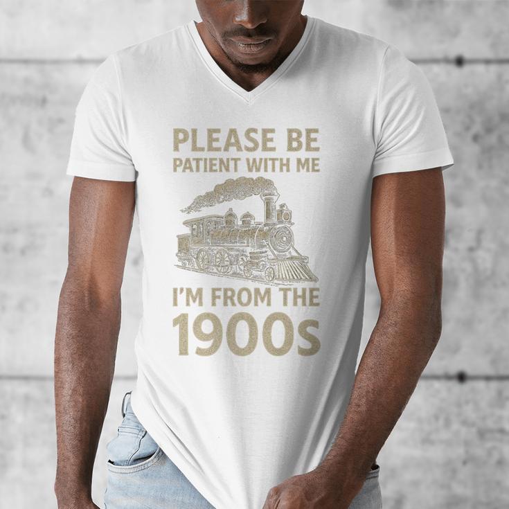 Please Be Patient With Me I'm From The 1900s Steam Train Premium Men's V-Neck T-Shirt Please Be Patient With Me I'm From The 1900s Steam Train Premium Men's V-Neck T-Shirt