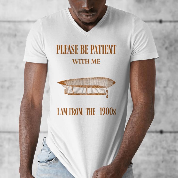 Please Be Patient With Me I'm From The 1900s Vintage Airship Men's V-Neck T-Shirt