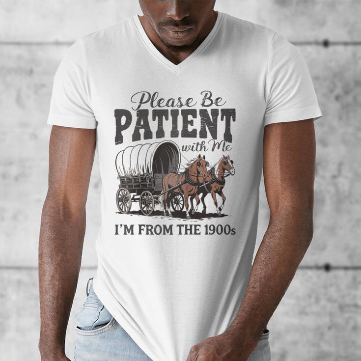 Please Be Patient With Me I'm From The 1900s Vintage Raglan Baseball Tee Men's V-Neck T-Shirt