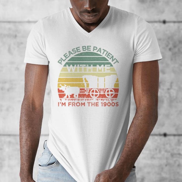 Please Be Patient With Me I'm From The 1900s Vintage Sunset Premium Men's V-Neck T-Shirt