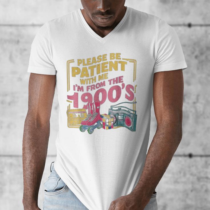 Please Be Patient With Me I'm From The 1900s Vintage Trendy Men's V-Neck T-Shirt