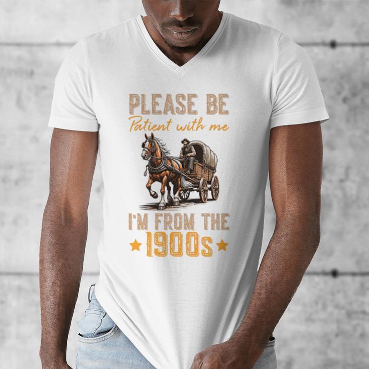 Please Be Patient With Mee I'm From The 1900s Minimalist Premium Men's V-Neck T-Shirt Please Be Patient With Mee I'm From The 1900s Minimalist Premium Men's V-Neck T-Shirt