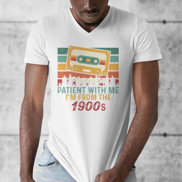 Please Be Patient-With Me I'm From The 1900s Retro Music Premium Men's V-Neck T-Shirt