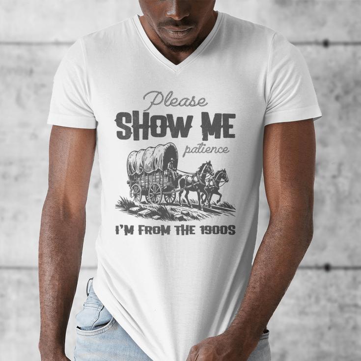 Please Show Me Patience I'm From The 1900s Vintage Horse Premium Men's V-Neck T-Shirt Please Show Me Patience I'm From The 1900s Vintage Horse Premium Men's V-Neck T-Shirt