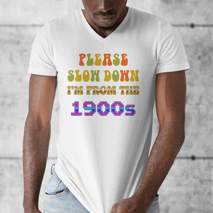 Please Slow Down I'm From The 1900s Retro Vintage 70 Premium Tri-Blend Men's V-Neck T-Shirt