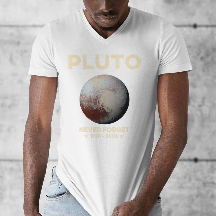 Pluto Never Forget 1930-2006 Planet Space Science Nostalgia Premium Tri-Blend Men's V-Neck T-Shirt