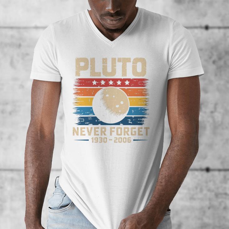 Pluto Never Forget Space Nostalgia Astronomy Humor Men's V-Neck T-Shirt Pluto Never Forget Space Nostalgia Astronomy Humor Men's V-Neck T-Shirt
