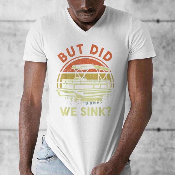 Pontoon Boat Captain But Did We Sink Dad Papa Men Men's V-Neck T-Shirt Pontoon Boat Captain But Did We Sink Dad Papa Men Men's V-Neck T-Shirt