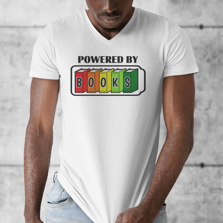 Powered By Books Bookworm Librarian Reading Men's V-Neck T-Shirt Powered By Books Bookworm Librarian Reading Men's V-Neck T-Shirt