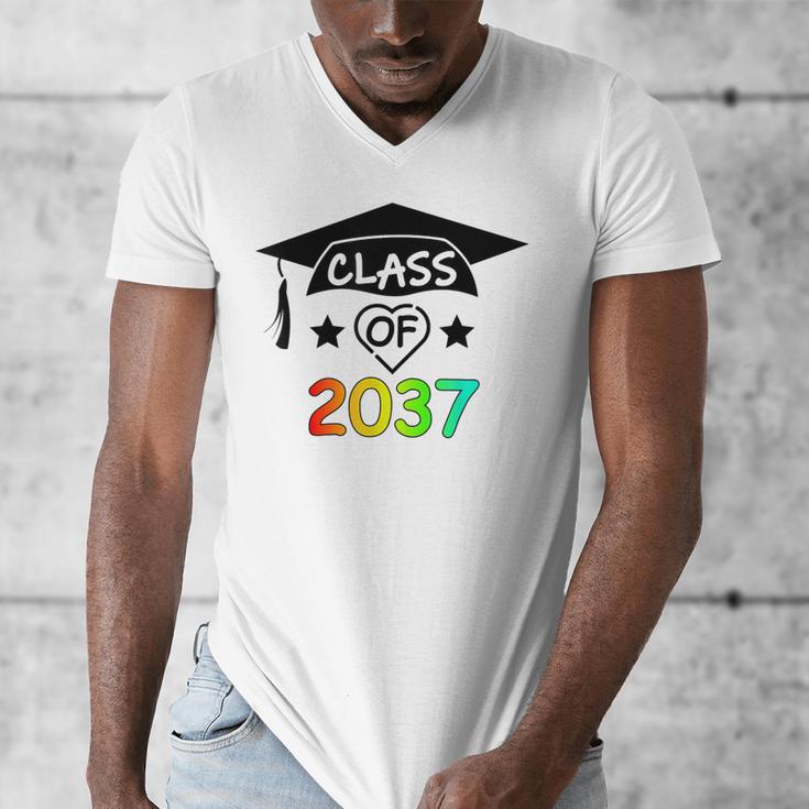Pre-K -12th Grade Hand Prints Space Graduation Class Of 2037 Men's V-Neck T-Shirt