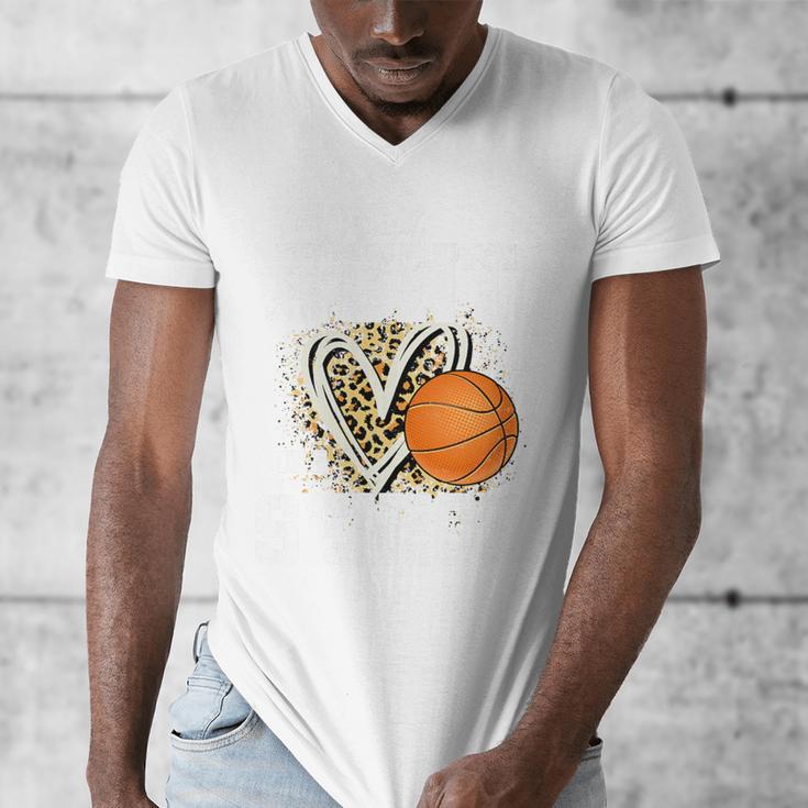 Proud Aunt Of A 2026 Senior Basketball Graduation Leopard Premium Tri-Blend Men's V-Neck T-Shirt