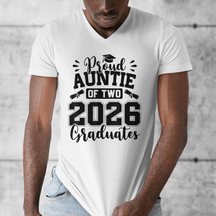 Proud Auntie Of Two 2026 Graduates Graduation Men's V-Neck T-Shirt