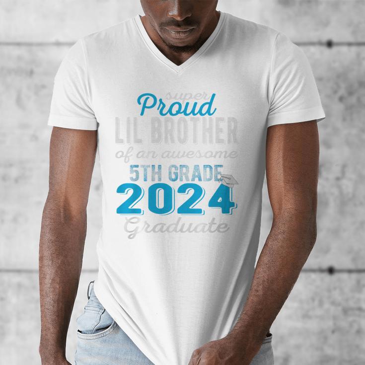 Proud Little Brother Of 5th Grade Graduate 2024 Graduation Premium Men's V-Neck T-Shirt