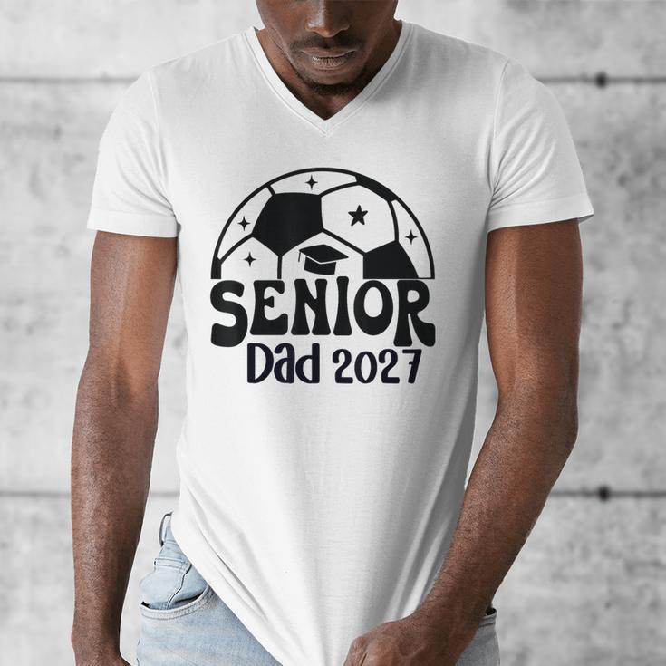 Proud Senior Dad Soccer Class Of 2027 Graduation Graduate Men's V-Neck T-Shirt