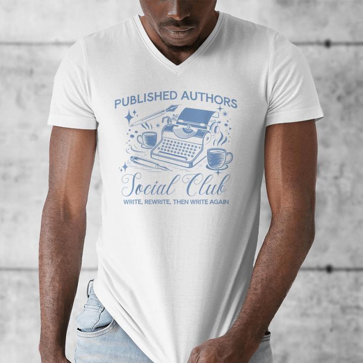 Published Authors Social Club Women Vintage Poet Book Writer Men's V-Neck T-Shirt