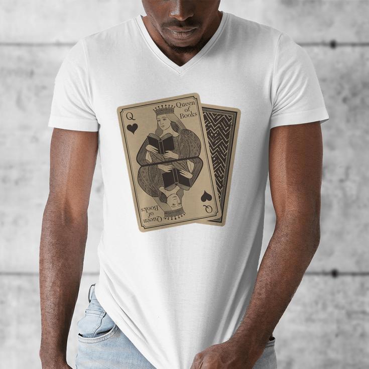 Queen Of Books Playing Card Aesthetic For Book Lovers Premium Tri-Blend Men's V-Neck T-Shirt Queen Of Books Playing Card Aesthetic For Book Lovers Premium Tri-Blend Men's V-Neck T-Shirt