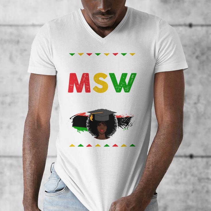 Queen MSW Social Work Grads Masters Graduation Men's V-Neck T-Shirt