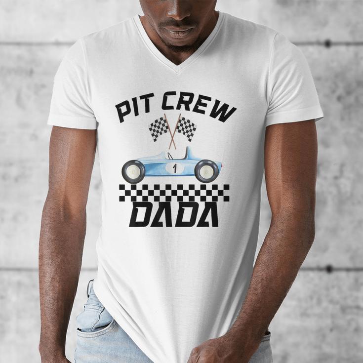 Race Car Racing Family Dada Pit Crew Birthday Party Men's V-Neck T-Shirt