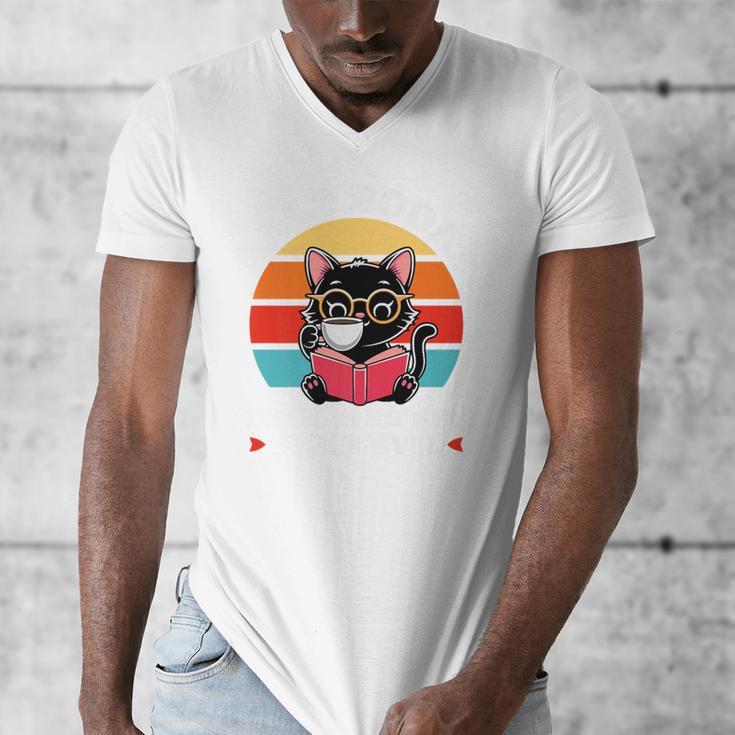 Read Books Drink Coffee Fight Evil Cat Premium Men's V-Neck T-Shirt