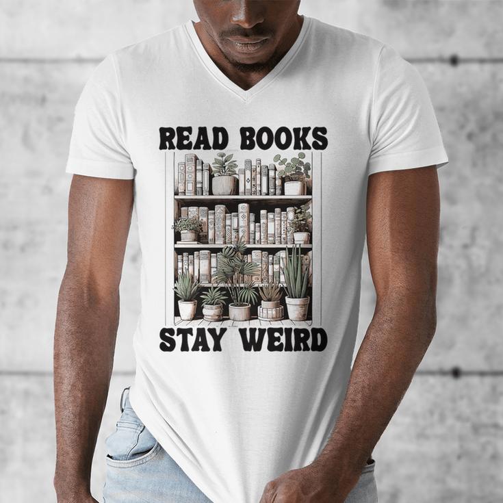 Read Books Stay Weird Book Lover Joke Introvert Reading Premium Men's V-Neck T-Shirt Read Books Stay Weird Book Lover Joke Introvert Reading Premium Men's V-Neck T-Shirt