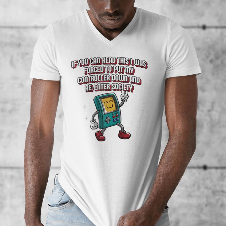 If You Can Read This Gamer Humor Gaming Introvert Raglan Baseball Tee Men's V-Neck T-Shirt If You Can Read This Gamer Humor Gaming Introvert Raglan Baseball Tee Men's V-Neck T-Shirt