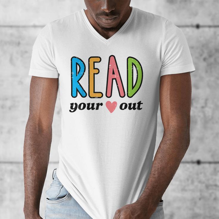 Read Your Heart Read Reading Librarian Book Across America Men's V-Neck T-Shirt