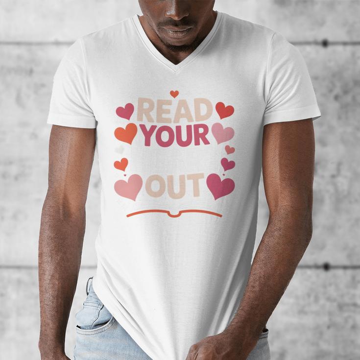 Read Your Heart Out Teacher Valentines Day Reading Book Love Men's V-Neck T-Shirt Read Your Heart Out Teacher Valentines Day Reading Book Love Men's V-Neck T-Shirt