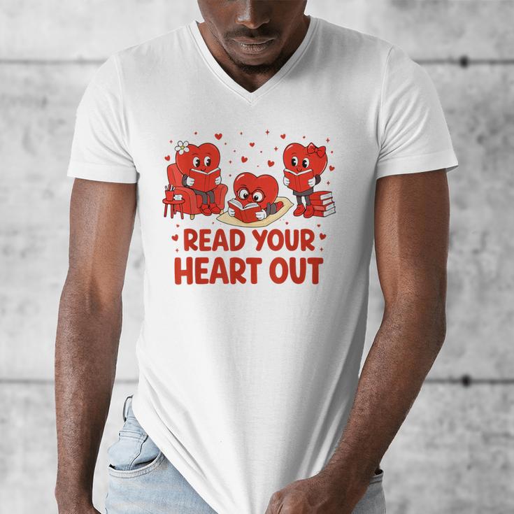 Read Your Heart Out Valentine Teacher Bookworm Lover Men's V-Neck T-Shirt