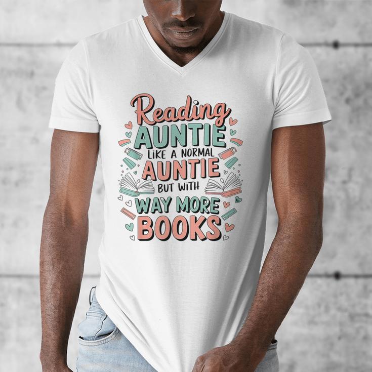 Reading Auntie Book Lover For Bookworm Aunt Men's V-Neck T-Shirt