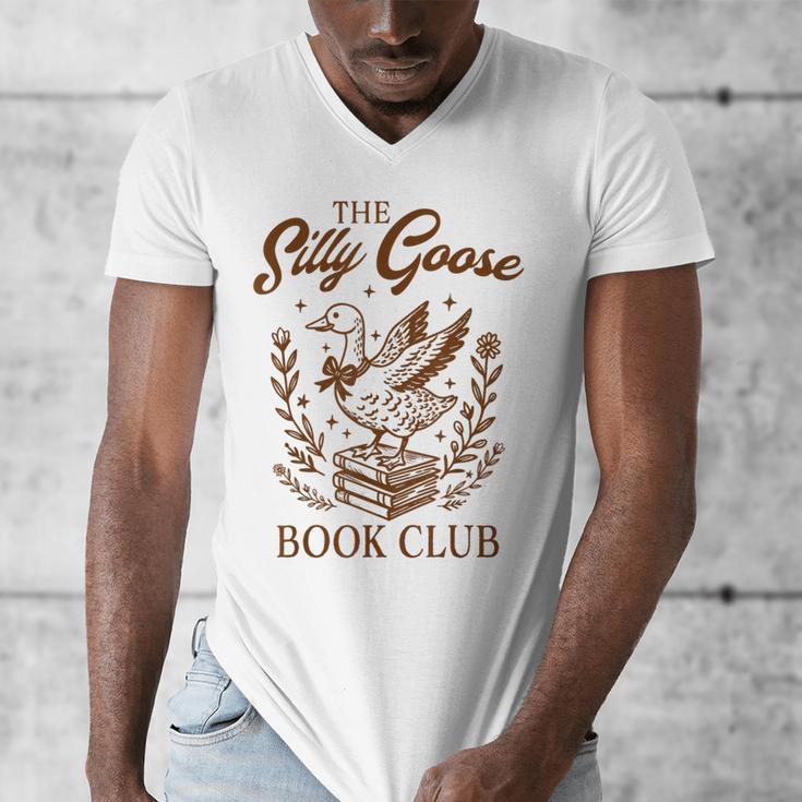 Reading Book Lover Bookish Librarian Silly Goose Book Club Men's V-Neck T-Shirt Reading Book Lover Bookish Librarian Silly Goose Book Club Men's V-Neck T-Shirt