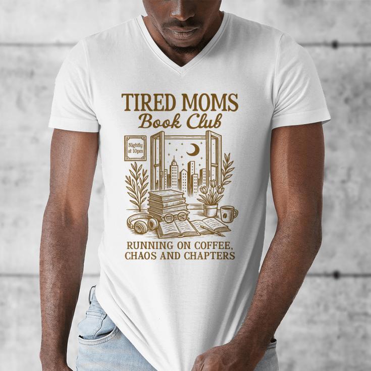 Reading Book Lover Bookish Motherhood Tired Moms Book Club Men's V-Neck T-Shirt